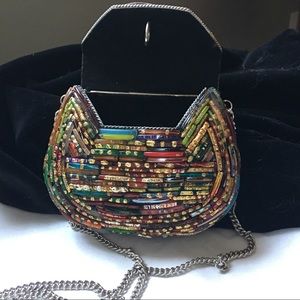 Evening bag made of Mardi Gras beads